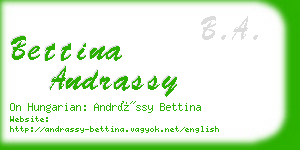 bettina andrassy business card